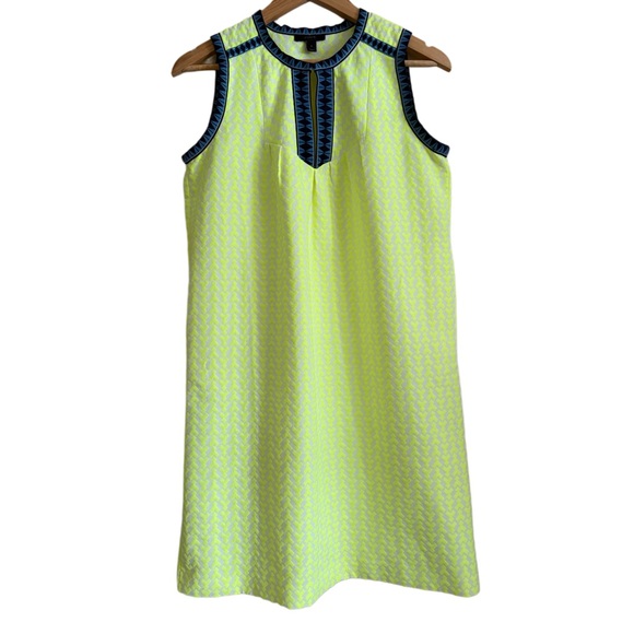 J. Crew Vibrant Neon Woven Contemporary Sleeveless Summer Sheath Dress Size 2 - Picture 3 of 9